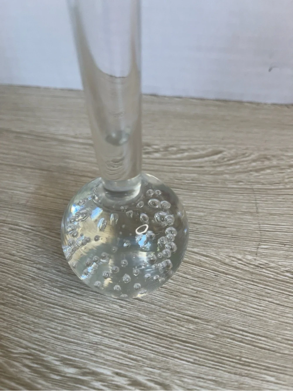 Clear Bubble Base Bud Vase -